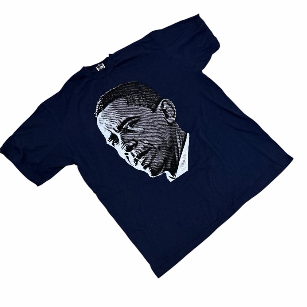 the north face barack obama graphic, navy blue tee